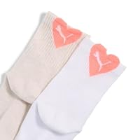 PUMA Damen Heart Logo Recycled Cotton Sock, Oatmeal/White/Peach, 39-42 EU – Ansicht 2
