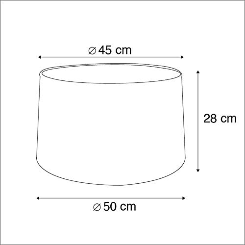 QAZQA rond schuin katoen - Paralume Moderno - luce - Ø 500 mm - Nero - Moderno -