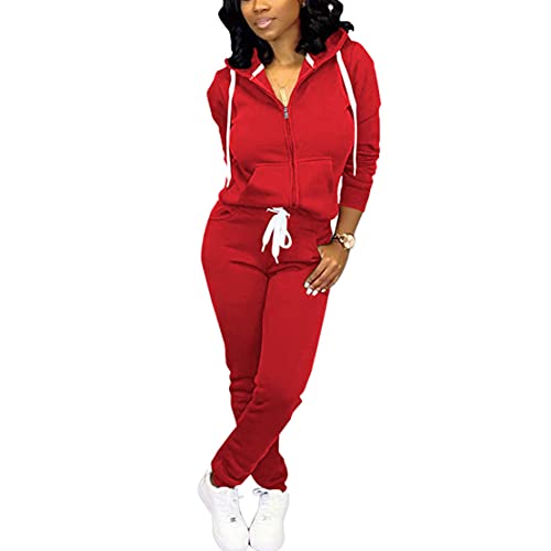Image of Mrskoala 2 Piece Outfits Lounge Jogging Suits for Women Sweatsuit Tracksuit Long Sweatpants Set