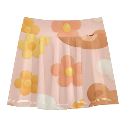 Kids Tennis Skirts Cute Bear Flowers Pink Girls' Shorts Athletic Skorts Custom Pleated 4t