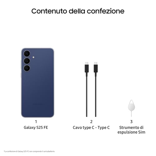 Samsung Galaxy S25 Fe Smartphone Ai, 3 Anni Di Garanzia Del Produttore, Display Dynamic Amoled 2X 6.7'', Fotocamera 50MP, IP68, 8GB Ram, 256GB, Batteria A Lunga Durata, Navy [Versione Italiana] - 8