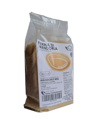 Sizilianisches Mandelmehl - Quelle von Vitaminen und Ballaststoffen - Hervorragend zum Backen und glutenfrei (Pelata Siciliana, 500g)