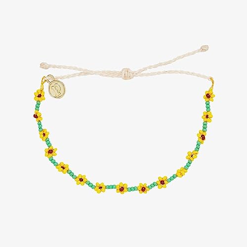 Pura Vida Bracelets Pack Golden Flower Rosary Bracelet Stack - Set of 3 Stackable Bracelets for Women, Summer Accessories & Cute Bracelets - 2 String Bracelets & 1 Chain Bracelet4