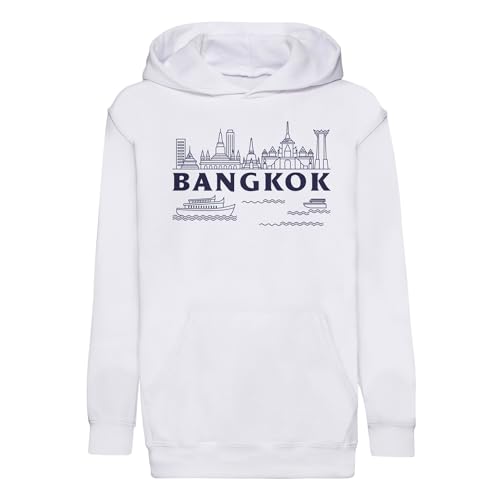 Sweat à capuche enfant Bangkok style minimaliste pour petit voyageur