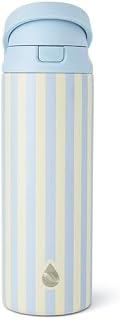 T.A.L 24 oz Stainless Steel Water Bottle, 2-in-1 Straw & Chug Lid, Insulated Reusable Sports Bottle, Leak-Resistant Travel Bottle, (Blue Stripe)