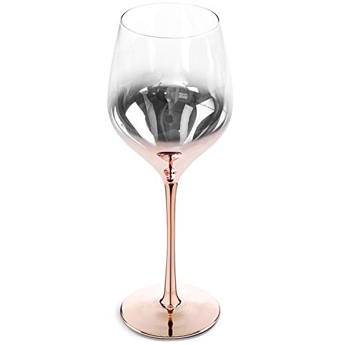 Mygift White Wine Glasses Set Of 4, Ombre Rose Gold Colored Wine Glasses Stemware #TOP4