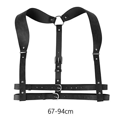 SM SunniMix Corpete de Couro PU Ajustável para Vestido Gótico Rave, Preto