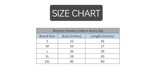 Image of H & C Cotton Camisole Long Slip for Women, Full Length Inner Slip Lining for Kurtis, Kurta, Samij for Women, Knee Length Inner Wear /Sameez /Kurti Slip /Round Neck