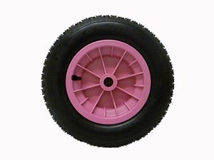 KetoPlastics 14" pneumatic wheelbarrow wheel (pink) launching trolley(3.50/4.00-8)