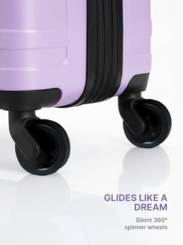Image of ZOUK Zoya Hardcase Trolley Bag Set of 2 (Cabin 57cm & Medium 67cm) Lightweight PP Suitcase with Silent Spinner Wheels, Telescopic Handle & Combination Lock | Travelling Luggage for Men & Women, Lilac