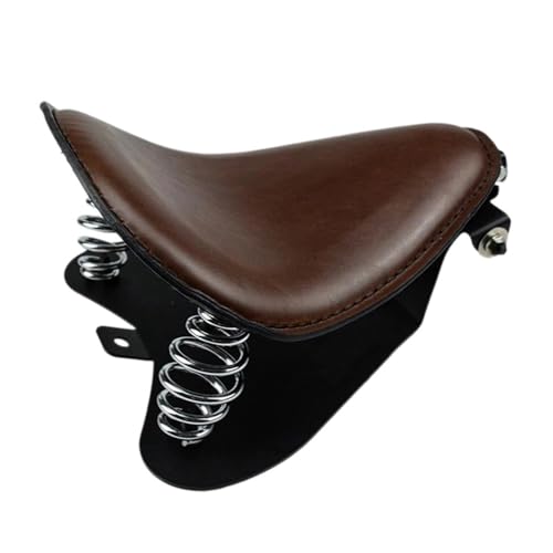 Asiento pasajero trasero de cuero con resortes para modificacion de moto retro
