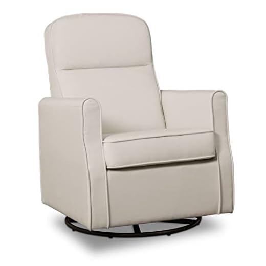 Delta Children Blair Slim Nursery Glider Swivel Rocker Chair, Cream