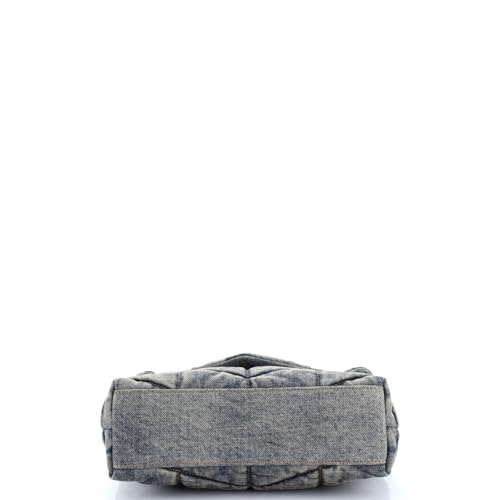 Saint Laurent, Pre-Loved Loulou Puffer Shoulder Bag Quilted Vintage Denim Mini, Blue4