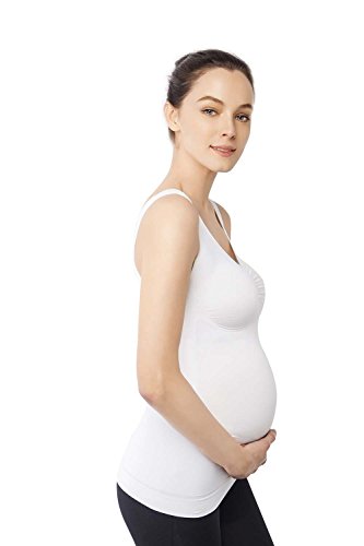 +MD Maternity Support Tank Top Seamless Sleevless Shapewear Belly Support Activewear for Pregnancy Nude
