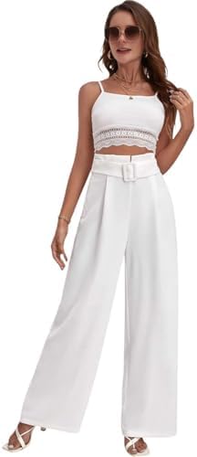 KOTTY Women's High Rise Viscose Rayon Relaxed Fit Korean Trousers