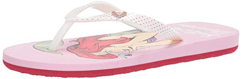 Roxy Girls' Little Mermaid Pebbles Flip Flop Sandal, Pink/Raspberry, 5 M Us Big Kid #TOP5