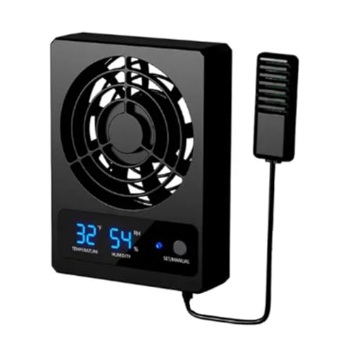 Ptdfjspt Ventilador de Enfriamiento Inteligente para Tanque de Reptiles con Pantalla LED Ventilador de VentilacióN de Viento Fuerte Ventilador Enfriamiento Bajo Ruido (Fahrenheit)