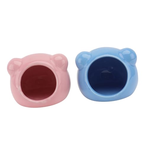 KOMBIUDA 2個 陶磁製ハムスター冷却ハウス 小型ペット用耐久性ある涼感巣箱 夏の快適休憩所 ハムスター チンチラ対応ランダ ランダムカラー