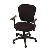 Jinzio Computer Office Chair Cover - Split Protective & Stretchable Cloth Polyester Universal Desk Task Chair Chair Covers Stretch Rotating Chair Slipcover, Black