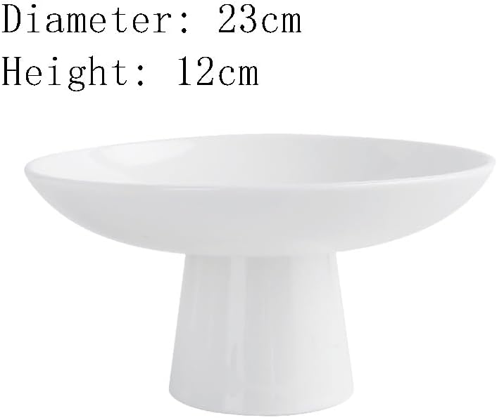 Household Tall White Ceramic Salad Bowl Dessert for Hotel Restaurant Tableware
