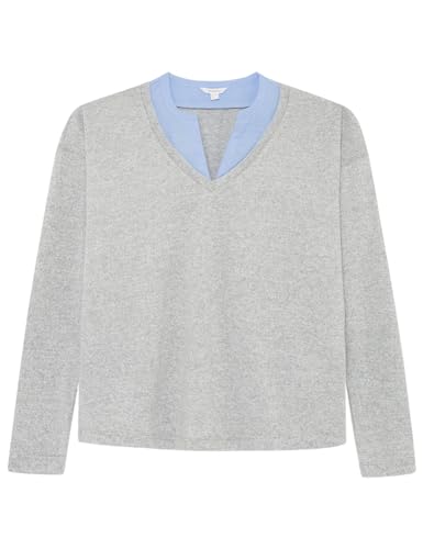 Camiseta Mujer Gris Claro Manga Caida Comoda