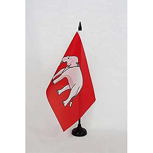 Kingdom of Siam 1350-1939 Table Flag 5'' x 8'' - historic Thailand Desk Flag 21 x 14 cm - Black plastic stick and base - AZ FLAG