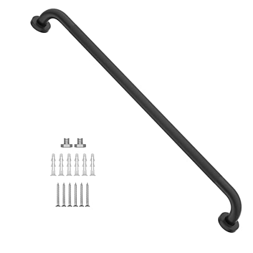 32 Inch Anti Slip Shower Grab Bar Oil Rubbed Black 1.25" Diameter, Munzong Bathroom Grab Bar, Knurled Bathroom Balance Bar,Safety Hand Rail Support Handicap Elderly Senior Assist Bath Handle #TOP9