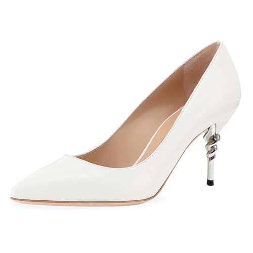 YDN Women's Chic Pointed Closed Toe Mid Heel Pumps Candy Cane Slip On Stilettos Slide Dress Shoe for Party Size 4-15 US2