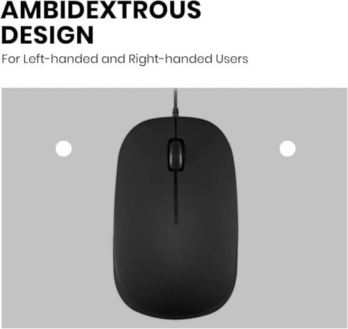 Image of Perixx PERIMICE-201C USB-C Wired Optical Mouse - Ambidextrous 3-Button 1000 DPI Plug-&-Play Mouse with 6-Foot Cable for MacBook, Chromebook, Laptop & Tablet