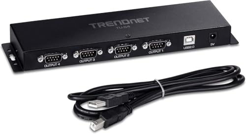 Hub 4 Ports USB vers série RS232 TRENDnet TU-S4 Noir