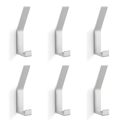 KYOEON Coat Rack Hooks Wall Mounted, Silver 6Packs, Bath Towel Rope Hooks for Kitchen, Door, Cabinet, Bathroom, Foyers, Hallways, and Bedrooms by KYOEON - Used condition - US$12.99