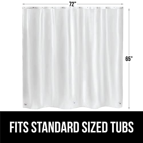 Gorilla Grip Peva Waterproof Shower Curtain Liner, Strong Weighted Magnets, Rust Resistant Grommets, Heavy Duty Thick Liners, Easy Hang, Fits Standard Bathroom Showers, Bath Tubs, 72X65, Beige Opaque #TOP5