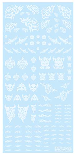 ハイキューパーツ タトゥーデカール02 スカル クリアホワイト 1枚入り プラモデル用デカール TTD-02-CWH