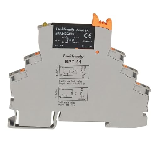Relais à semi-conducteurs AC SSR rail Din module mince 5V 24V 240VAC