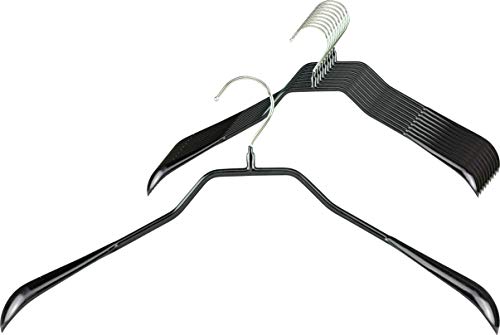 MAWA Cintres, Bodyform, Lot de 10, Épaules Larges, en Métal avec Support d'épaule, Galbé, pour Manteaux, Tailleurs et Vestes, Crochets Rotatifs à 360°,...