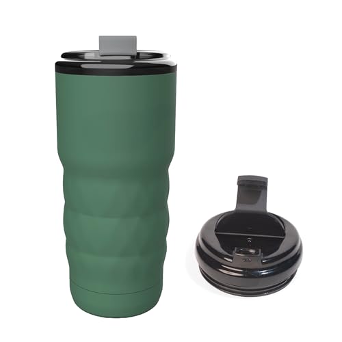 Image of Headway Java Insulated Tumbler | Stainless Steel Thermos Flask | Flip Open Lid | Coffee Mug Travel | Coffee Mug | Tumbler for Office | Meridian Green | 600 ml