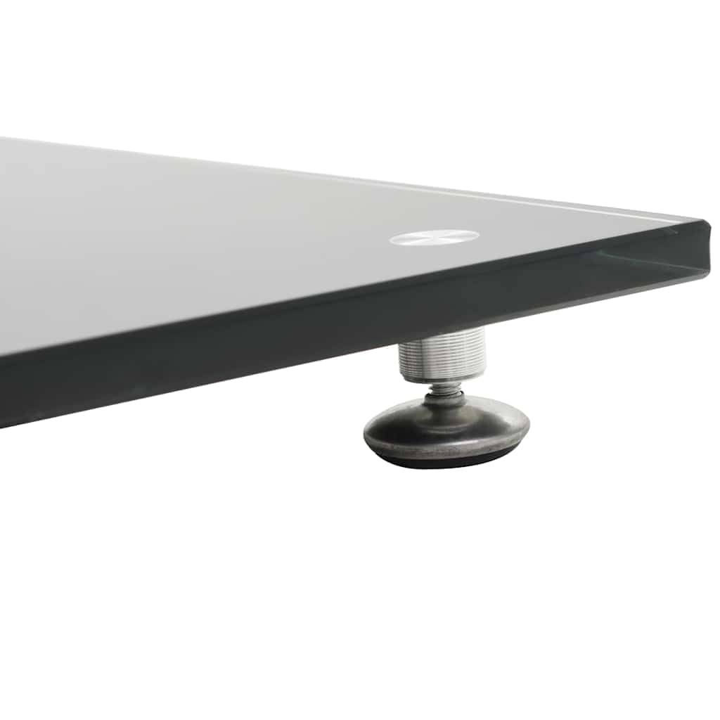 Set di 2 supporti per altoparlanti, design a doppia colonna in vetro temperato e alluminio, altezza stabile, 61 cm, nero