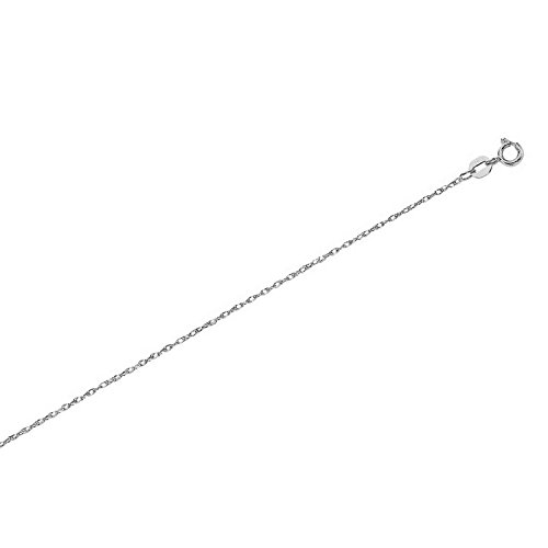 Ritastephens 10k Solid White Gold Lite or Sturdy Pendant Rope Chain Necklace (0.65mm, 1.1mm)3