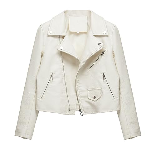 Manteau de motard en cuir coupe étroite veste moto femme cintrée hiver