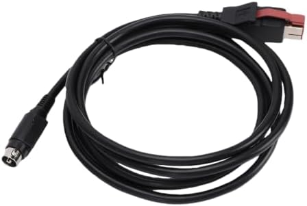 Denash 24V Powered USB to 3 Pin DIN Printer Cable Durable Print Data Cable for POS Systems and Scanners 6.56ft - 1