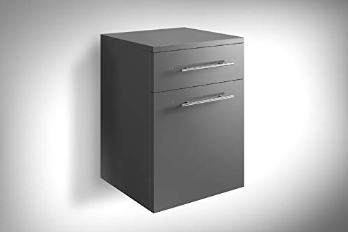 SAM Möbel Outlet Unterschrank Veritas | Hochglanz grau | 53 x 40 x 35 cm | Badmöbel | Kombinierbar