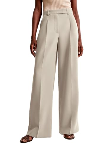 Image of NIMIN Women Wide Leg Pants High Waisted Dressy Work Trousers Business Casual Palazzo Pants with Pockets