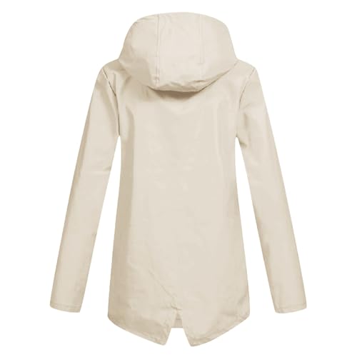 Gefütterte Regenjacke Damen Wasserdicht - Regenmantel Damen Gefüttert Warm Winterjacke mit Teddyfell Kapuze Outdoor Jacke Mantel Dicke Plüsch Wintermantel Wanderjacke Softshelljacke Regenmantel