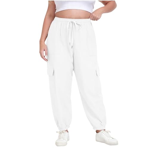 Zanisouta Pantalones cargo para mujer, pantalones de trekking largos y ligeros, con muchos bolsillos, pantalones de trabajo, pantalones deportivos de verano, pantalones de deporte, estilo vintage