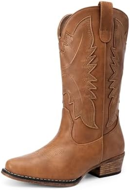 DREAM PAIRS Cowboy Boots for Women Cowgirl Western Mid Calf Boots...