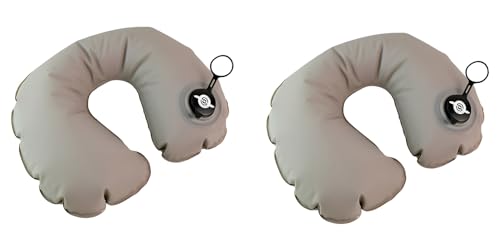 Image of Mshine 2PC Foldable Neck Pillow, Pocket Size Soft PVC Flocked U-Shape Cushion for Airplane, Car, Train & Office, Lightweight & Compact, Ergonomic Neck Support, Easy Inflation & Deflation
