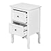 Bonnlo White Nightstand Set of 2, Nightstands with 2 Drawers, Bed Side Table/Night Stand, Small Nightstand for Bedroom, Small Spaces, College Dorm, Kids’ Room, Living Room, Wood, 16W x 12D x 24H