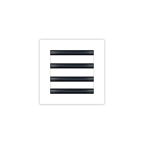 Image of BUILDMART - 8x8 White Modern AC Vent Cover - Decorative Air Vent - Standard Linear Slot Diffuser - Register Grille for Ceiling, Walls & Floors - Texas Buildmart