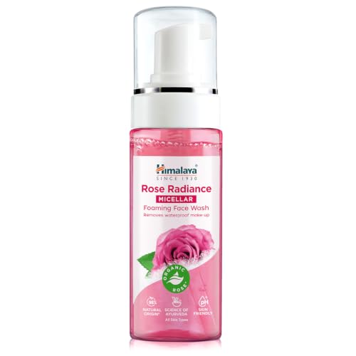 Himalaya Rose Radiance - Detergente per viso con schiuma micellare, rimuove il trucco impermeabile, 150 ml, Confezione da 1, Confezione singola