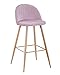 Set de 4 Taburetes Velvet New, Patas metálicas, Terciopelo Rosa 25